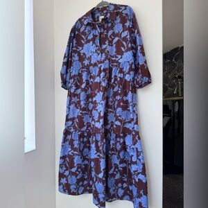 Anthropologie Maeve Bettina Tiered midi shirt dress